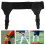 2Pcs Black Sock Garters for Men Adjustable Elastic Strap Clip Holders 5