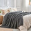 Grey Flannel Fleece Throw Blanket 100% Microfiber 2