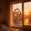 Halbmond-Sonnenfänger, Buntglas-Fensterbehang, 2