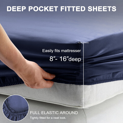 Ensemble de draps en microfibre à poches profondes pour lit Queen 2