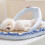 Cats Cooling Mat Slipper Shaped Bed Soft Cushions for-Blue M 2