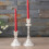 Artistic Handcrafted Single Arm Candlestick-silver short 7