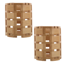 2Pièces Porte-Crayons Bambou, Support Élégant Pour