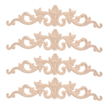 4Stk Dekorative Holzappliken Beige Für Möbel Holzornamente Zum Bemalen