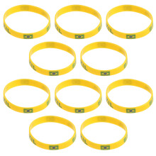 12Pcs Premium Silicone Sports Wristbands with Flag Design for Game Day