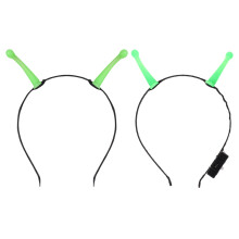 2Pcs Lightweight Green Antenna Headband Plastic Party Headdress
