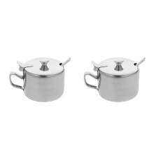 2 Pcs Spice Jar Condiment Pot With Spoon Kitchen Seasoning Container