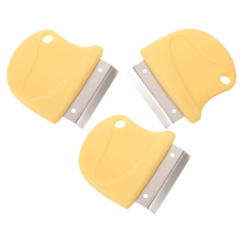 3Pcs Kitchen Stainless Steel Peeling Tool Ergonomic Yellow Handle