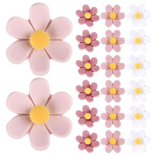 30Pièces Punaises Décoratives Fleurs 3D Résine Multicolores Pour Mur