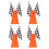 4Sets Orange Plastic Traffic Cones and Race Flags for Sport Training 1