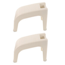 2Pcs Home Plastic Footrest Stool Beige for Shower Shaving Pedicure Aid