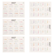 6Pcs Minimalist Sheep Year 2027 Reversible Wall Calendar Stickers