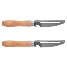 2Pcs Kitchen with Stainless Steel and Wooden Handle