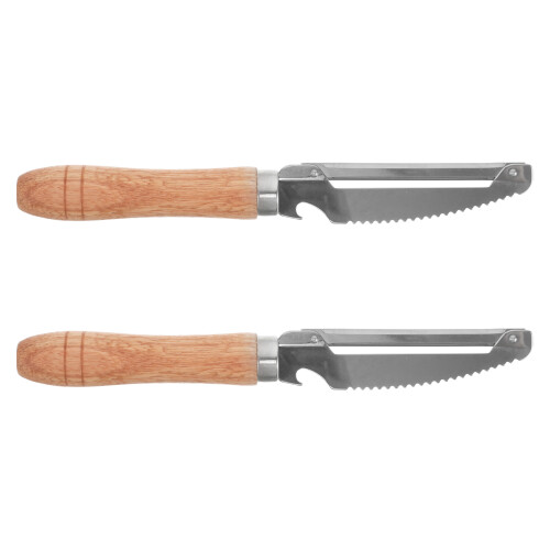 2Pcs Kitchen with Stainless Steel and Wooden Handle