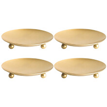 4Pcs Vintage Iron Candle Stand Plates for Pillar and Tealight Candles