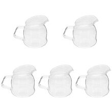 5Pcs Glass Sauce and Milk Pitchers with Spout for Coffee and Juice