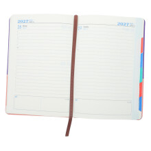2027 Dagelijks Agenda- En Planningsboek Roze Met PU-Kaft