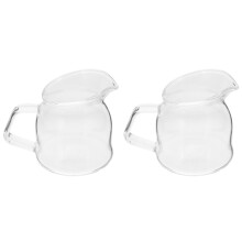 2Pcs Multi-Function Glass Milk Pitcher for Coffee Bar and Home