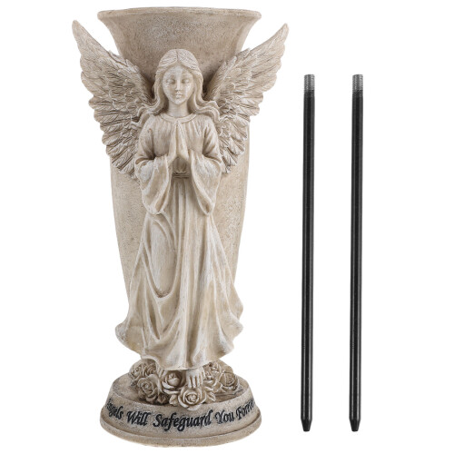 Beige Burial Plot Flower Vase Ground Installation