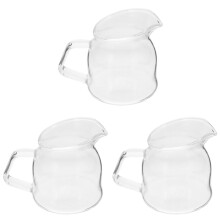3Pcs Glass Coffee Milk Pitchers with Spout Multi-Use Cups