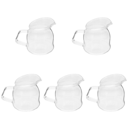5Pcs Glass Creamer Pitchers Multi-Function Cups for Coffee and Milk