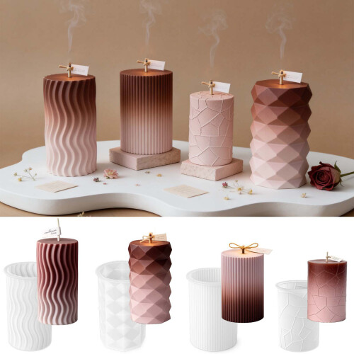 Sterngeprägte Silikon-Kerzenform,-ein komplettes Set 2