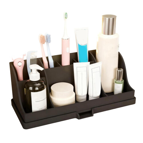 Multipurpose Rubber Countertop Holder With Dividers Ideal-Gray 1