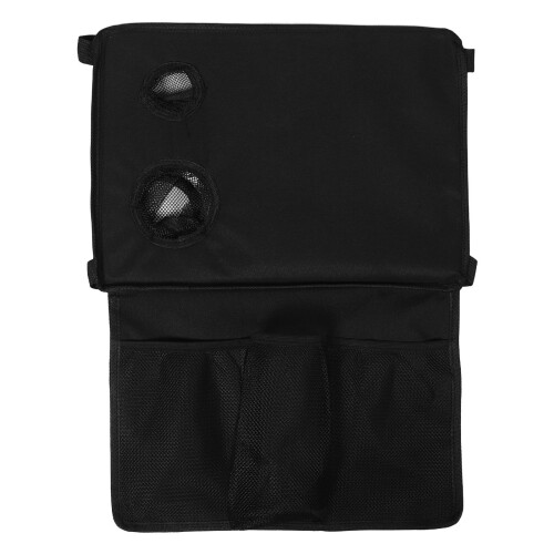 Black Foldable Walker Tray with Raised Edges and Detachable Bag