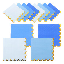 100Stk Bunte Papierservietten Party Blau Durable Für Cocktail & Tee
