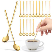 24Pcs Small Gold Coffee Spoons Stainless Steel Stirring Utensils Set