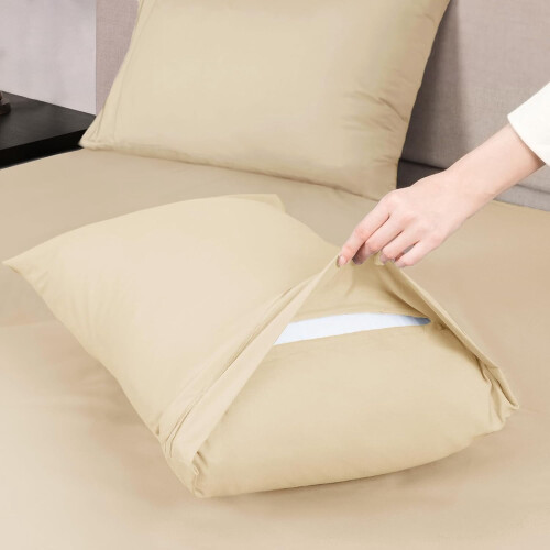 Queensize lakenset 100% microvezel 4-delig ivoor 2