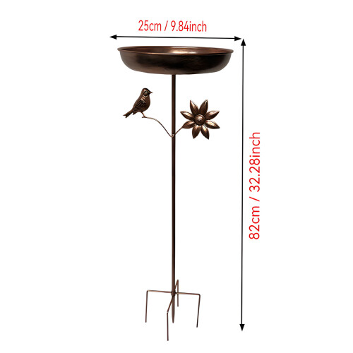 Decorative Iron Bird Bath With Spacious 32 Inch Bowl Great For 2