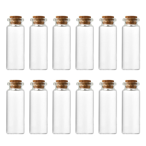 Små glasflaskor med kork 10 ml 12-pack 1