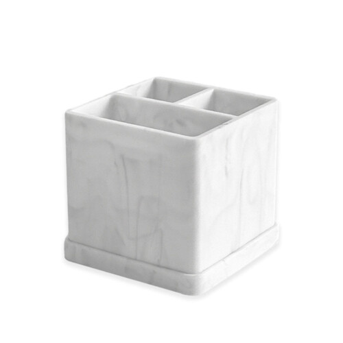 Effective Rubber Toothbrush Dispenser Made-white marble color 2