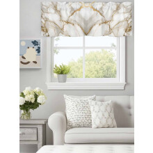 Marble Gold Stripe Rod Pocket Valance 60x18in
