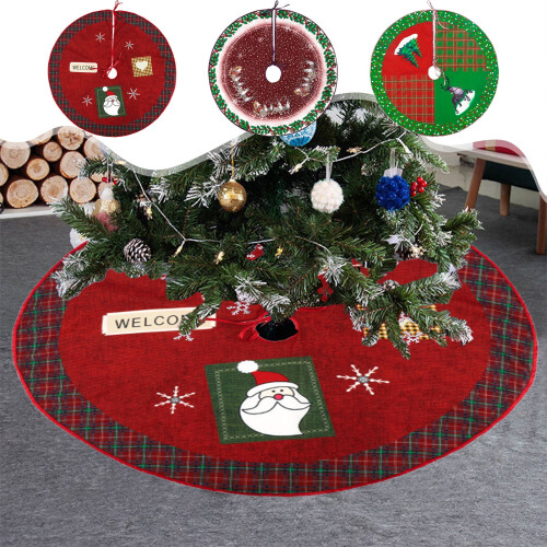 Weihnachtsbaumrock Rot Weiß Schneeflocken 90 cm