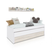Cama doble juvenil con estante Nuit