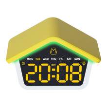 Réveil numérique pour chambre à coucher, horloge de bureau-Jaune