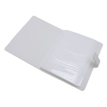 Litchi PU-Hülle 20 Seiten 20x15,5x2,5 cm Weiß