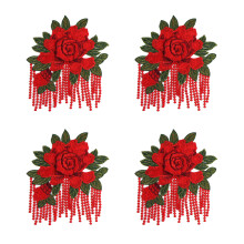 Colorful Water Soluble Embroidery Lace Trims For Sewing-Red