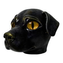Elegante zwarte hond stenen sculpturen woondecoratie,-gele ogen