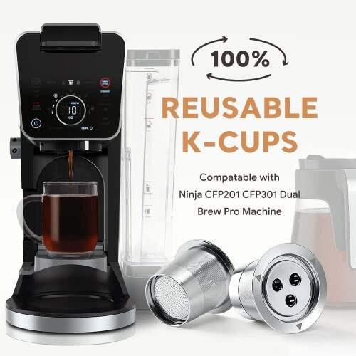 Capsules K-Cup réutilisables en acier inoxydable pour cafetière Ninja 1