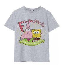 (5-6 Years, Grey Marl) SpongeBob SquarePants Girls F Is For Friends T-Shirt