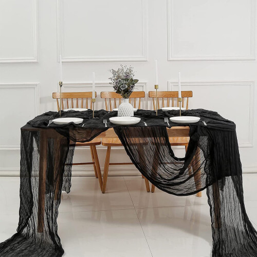 Boho krøllet polyester bordløber 90x400cm 2