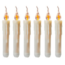 Candele a cono LED senza fiamma, effetto tremolante, confezione da 6
