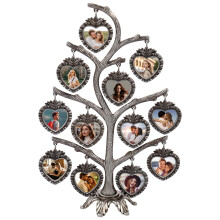 Cornice portafoto in metallo a forma di albero – 12 o 7 scomparti, grigio/argento/oro