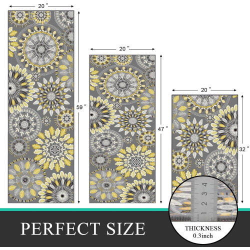 Boho Farmhouse Kitchen Rug Set 3-Piece 1
