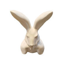 3D-geprint paaskonijn sculptuur lentevakantie-Witte S-maat