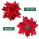 Κόκκινα κλιπ λουλουδιών Poinsettia με γκλίτερ 12 τεμάχια 3
