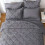 Queen 7-Piece Comforter Set in Dark Grey Pintuck Design 2